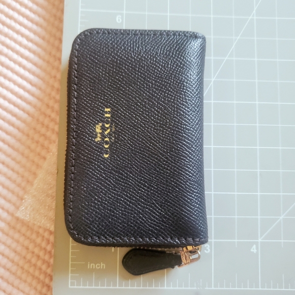 SOLD - COACH Zip Around Leather Coin / Card Case Mini Wallet - Blue - Picture 8 of 8